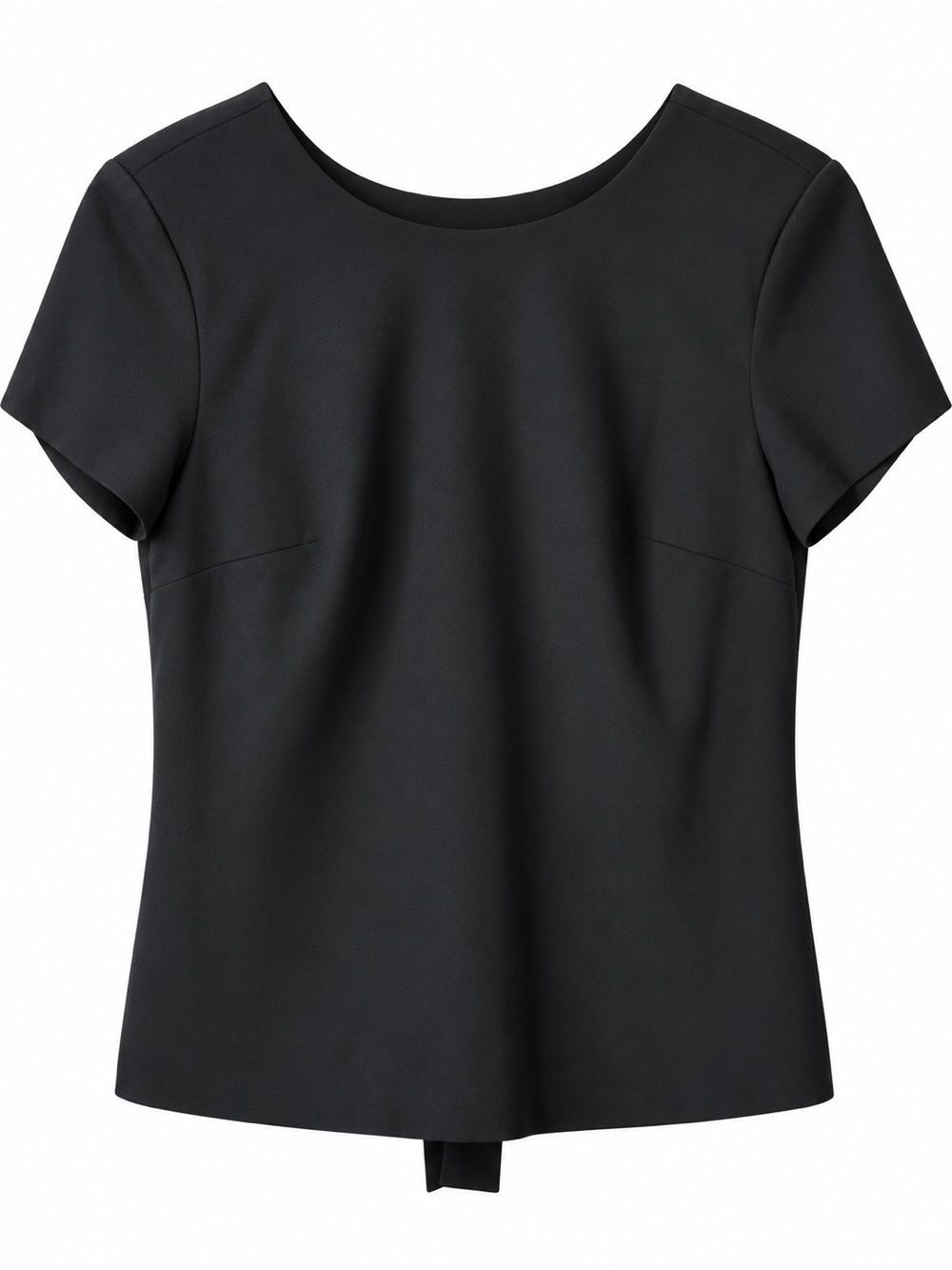 Banana Republic Black Short Sleeve Tie Back Blouse - Size Petite S